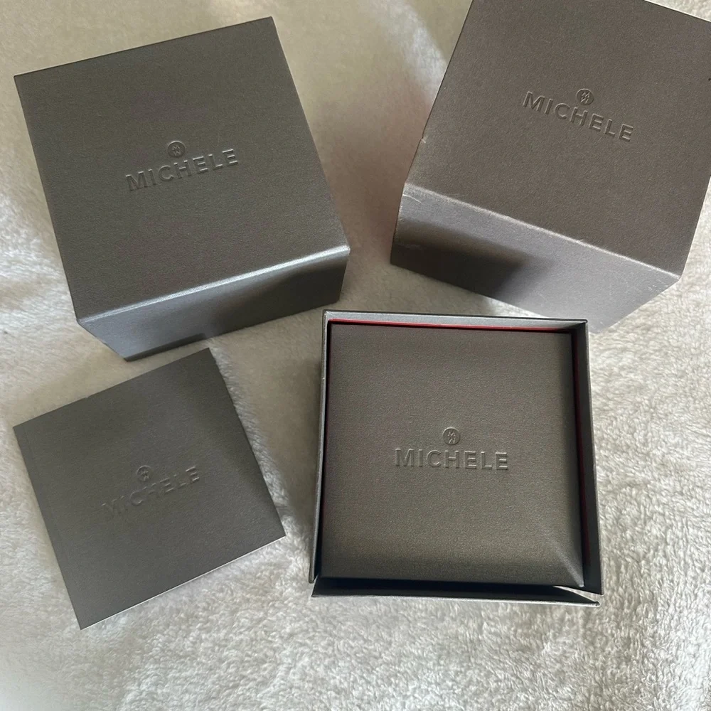 Michele Silver Watch with Roman Numerals. Links and box included! - Picture 5 of 12